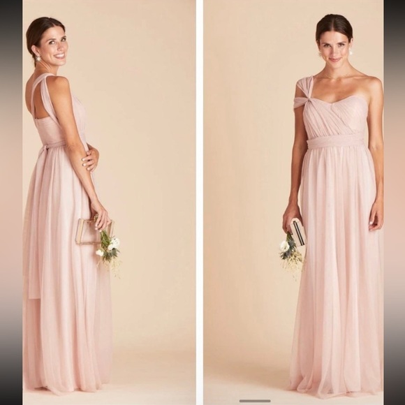 Birdy Grey Dress Womens Small Christina Pink Tulle Wedding Bridesmaid Formal - Picture 5 of 15